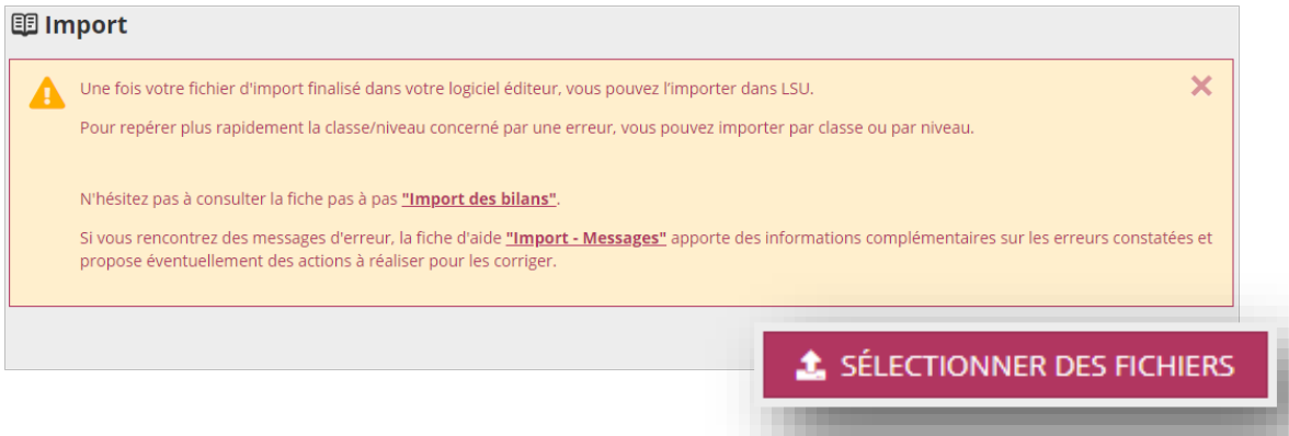Sélectionner fichier import LSU