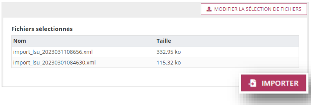 Importer bilan LSU