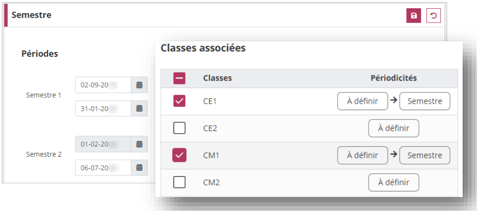 Affecter une période à une classe (LSU)