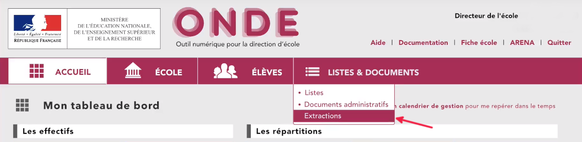 Extraction Onde - Choix menu